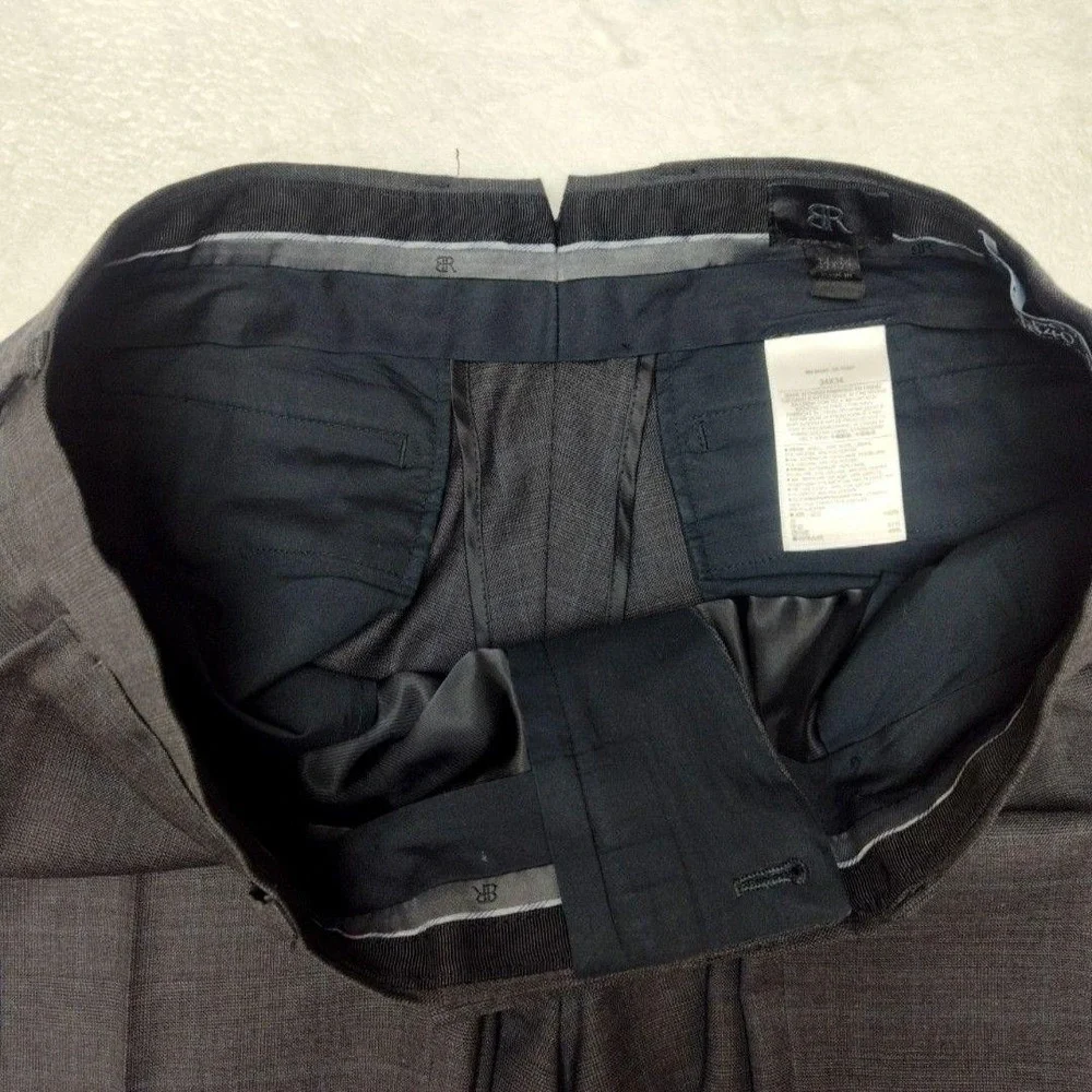 Banana Republic Pants Mens 34x34 Gray Plaid Wool Trabaldo Togna‎ Slim